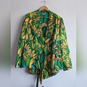 Farmrio Banana Print Blazer and Shorts set
